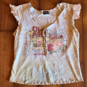 Fang Glam Tee cap sleeve with beaded graphic